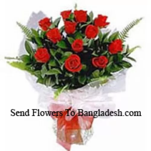 Bouquet de 12 roses rouges