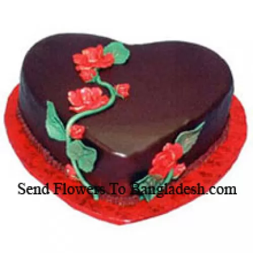 1 Kg (2.2 Lbs) Heart Shaped Chocolate Truffle Cake